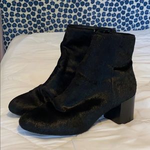 Black Cow Hide Booties